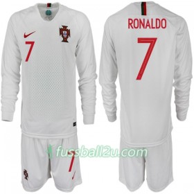 Günstige Fußballtrikots Portugal RONALDO 7 Kinder Auswärtstrikot WM 2018 Langarm